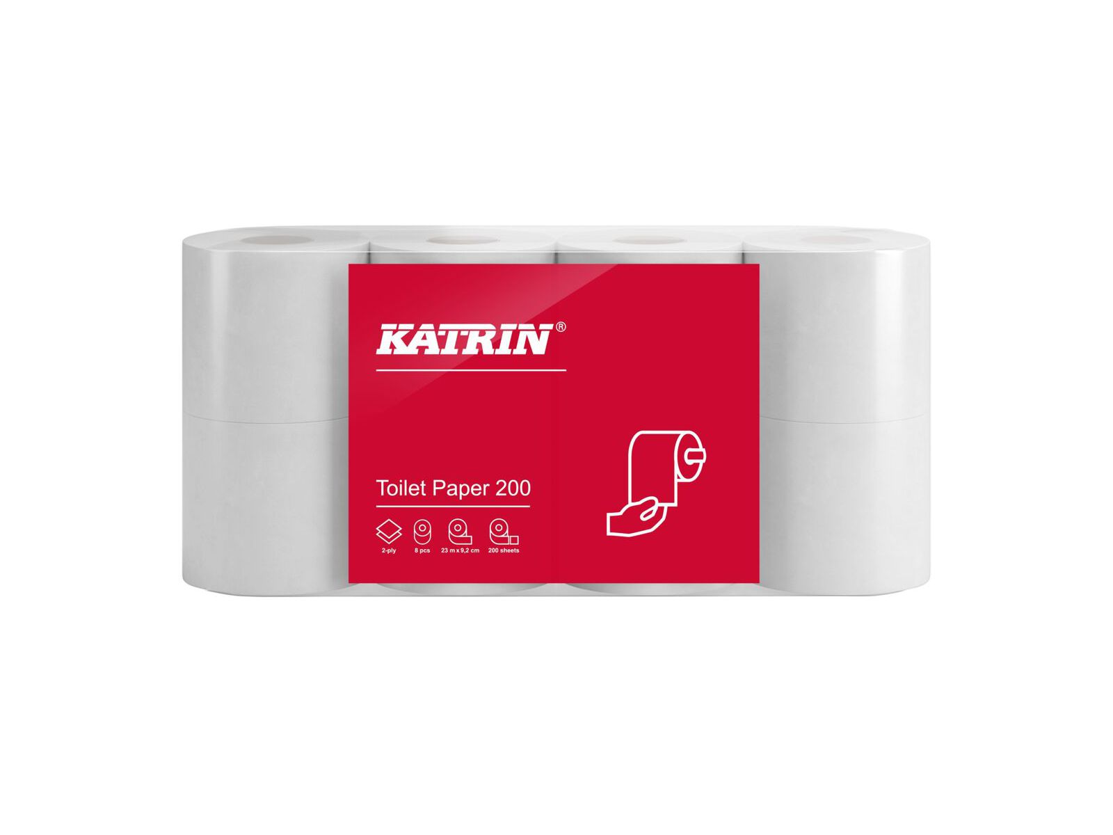 Papier Mała Rolka Katrin 104749 Dobrej jakości  na rolce Worek 56 rolek (7 x8)